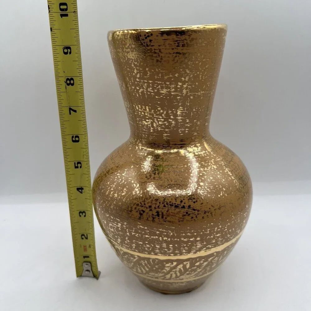 Vintage Stangl 22K Granada Gold Pottery Genie Vase 9.5
